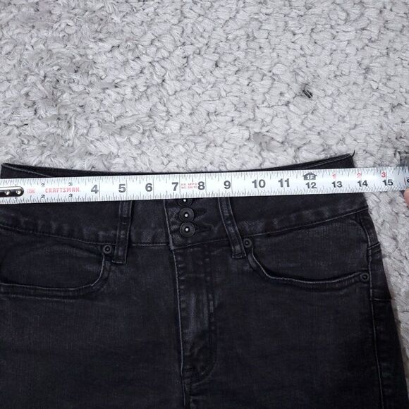 Hot Topic Blackheart High Rise Super Skinny Shorts Stretch Denim Size 3 Black - Picture 9 of 14